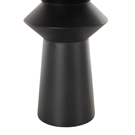 24" Black Metal Art Deco Fluted Decorative Vase